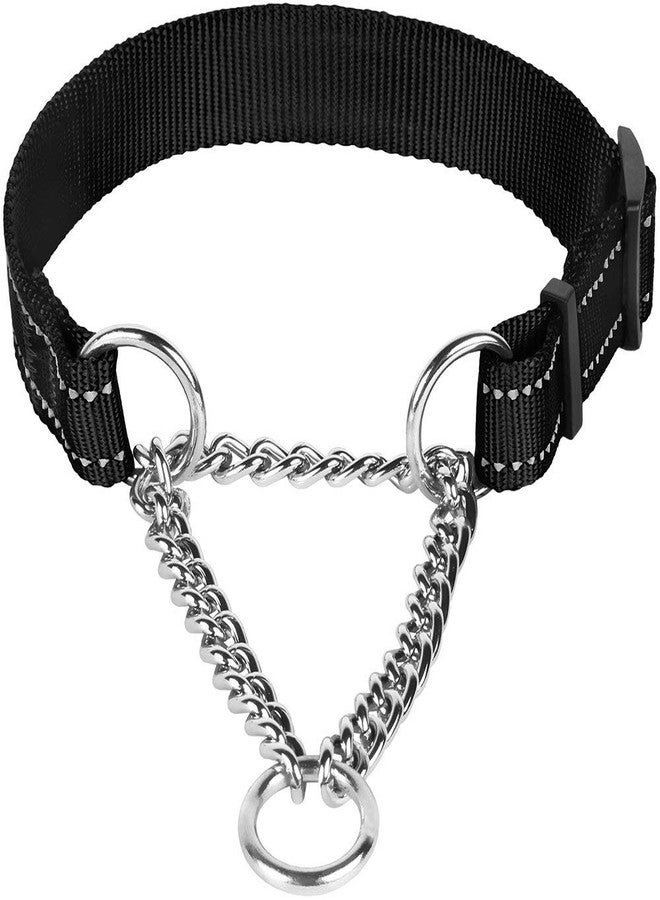 Petlicious & More® (Size - Large, Thickness - 1.25" Inch) Martingale Collar Reflective Choke Collar for Large Dogs (Adjustable 18-26" Inch Neck Size, Color Black) - Image 2